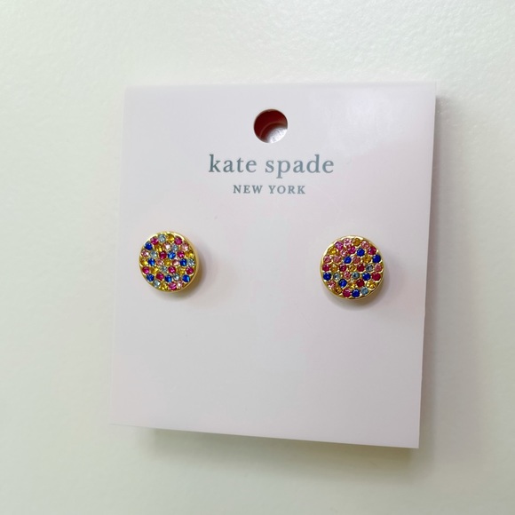 Kate spade colorful rhinestone dime size earrings